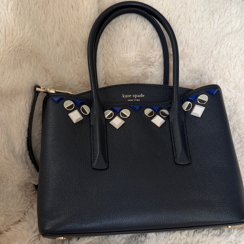 Kate Spade Margaux Satchel with Blue and White Details